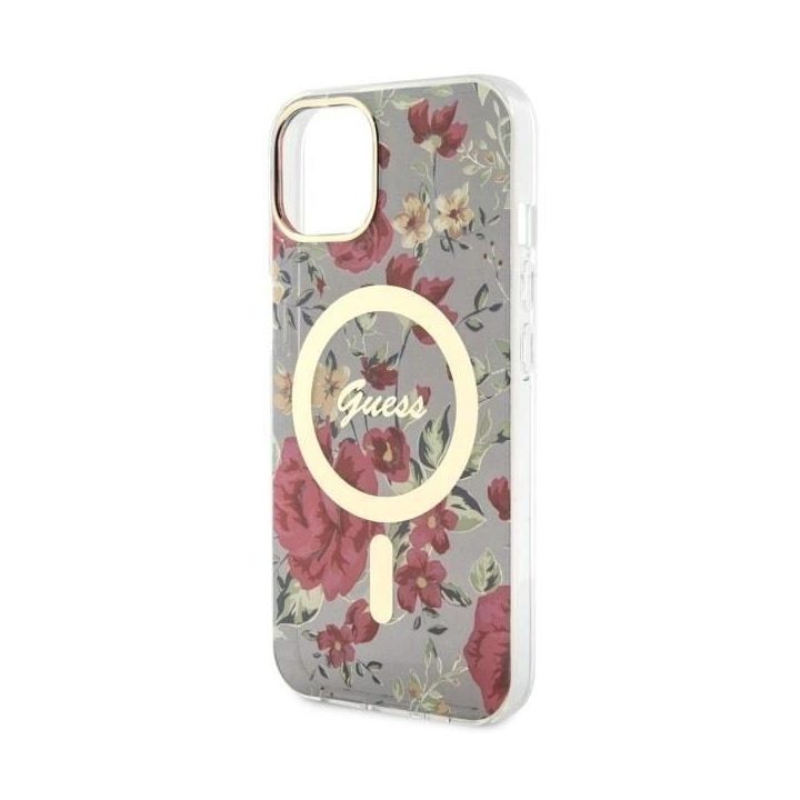 Guess GUHMP14MHCFWSA iPhone 14 Plus 6,7 , žalias/aki spalvos deklas Flower MagSafe