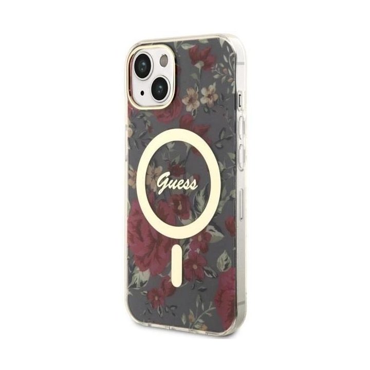 Guess GUHMP14MHCFWSA iPhone 14 Plus 6,7 , žalias/aki spalvos deklas Flower MagSafe