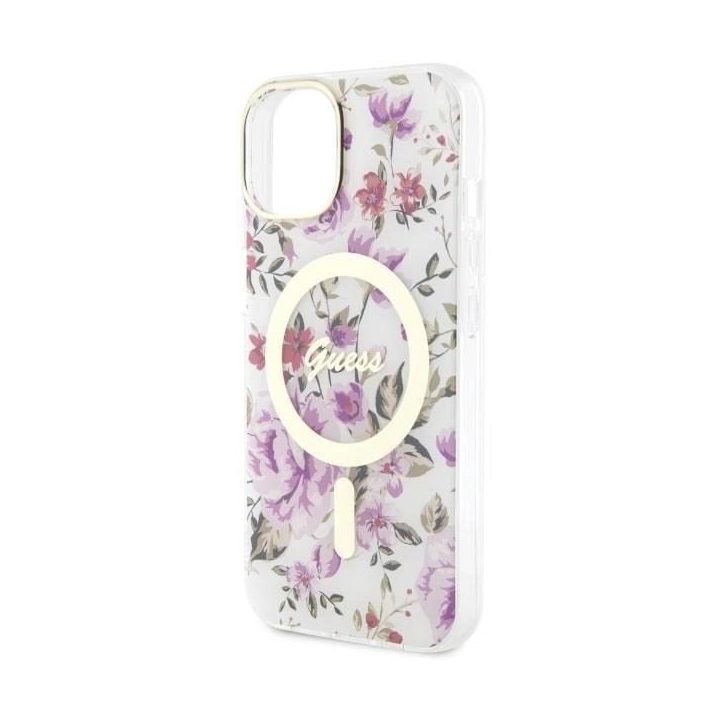 Guess GUHMP14MHCFWST iPhone 14 Plus 6,7 skaidrus deklas Flower MagSafe