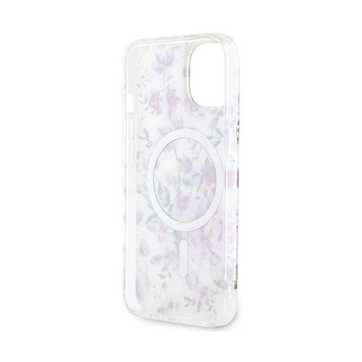 Guess GUHMP14MHCFWST iPhone 14 Plus 6,7 skaidrus deklas Flower MagSafe