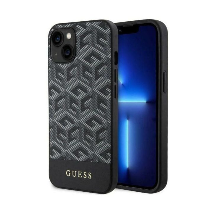 Guess GUHMP14MHGCFSEK iPhone 14 Plus 6,7 juodos/juodos spalvos deklas GCube Stripes MagSafe