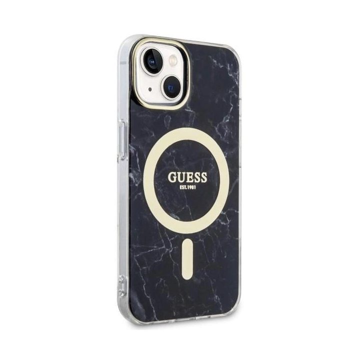 Guess GUHMP14MPCUMAK iPhone 14 Plus 6,7 juodas/juodas deklas Marble MagSafe