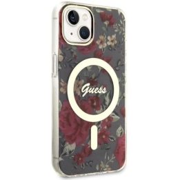 Guess Flower MagSafe dėklas iPhone 14 - žalias