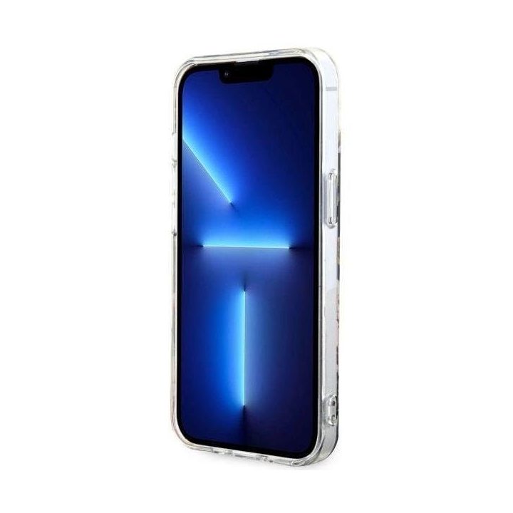 Guess Flower MagSafe dėklas iPhone 14 - juodas