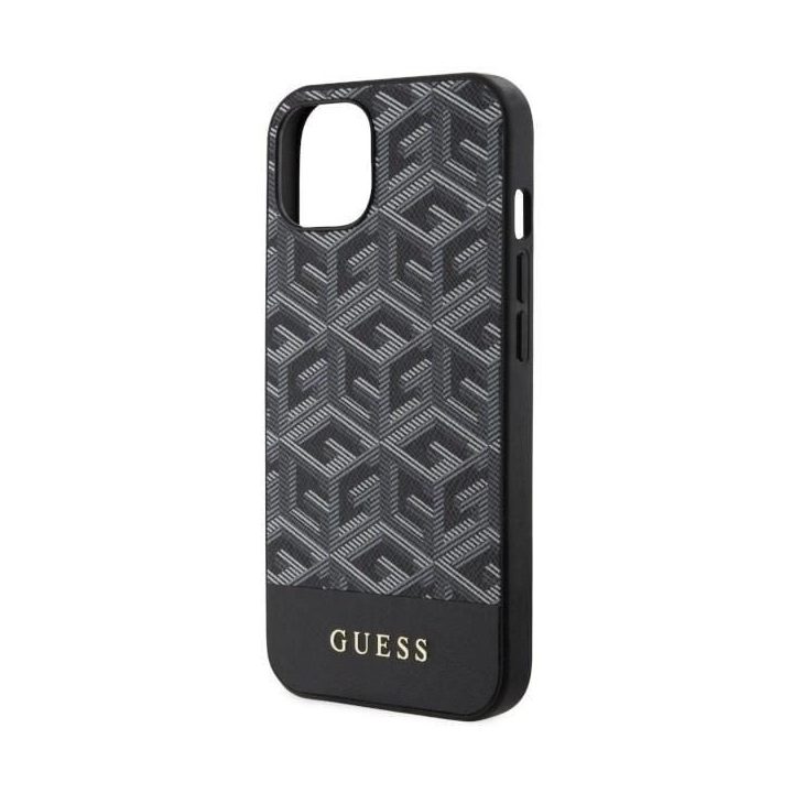 Guess GUHMP14SHGCFSEK iPhone 14 6,1 juodos/juodos spalvos deklas GCube Stripes MagSafe