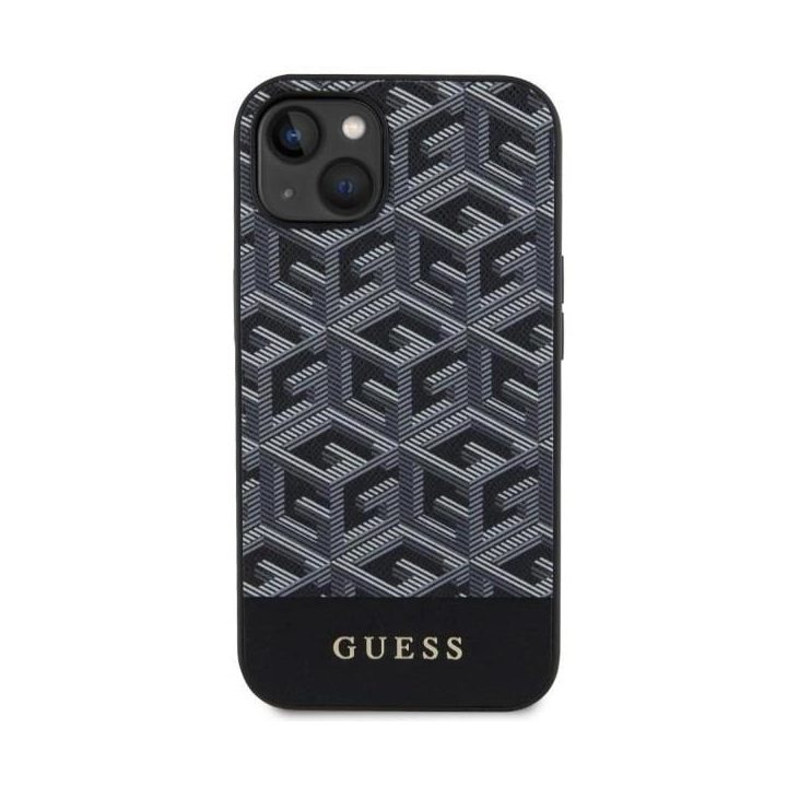 Guess GUHMP14SHGCFSEK iPhone 14 6,1 juodos/juodos spalvos deklas GCube Stripes MagSafe