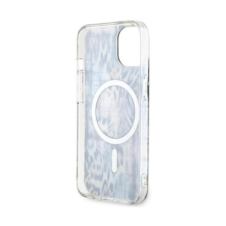 Guess Leopard MagSafe dėklas iPhone 14 - mėlynas