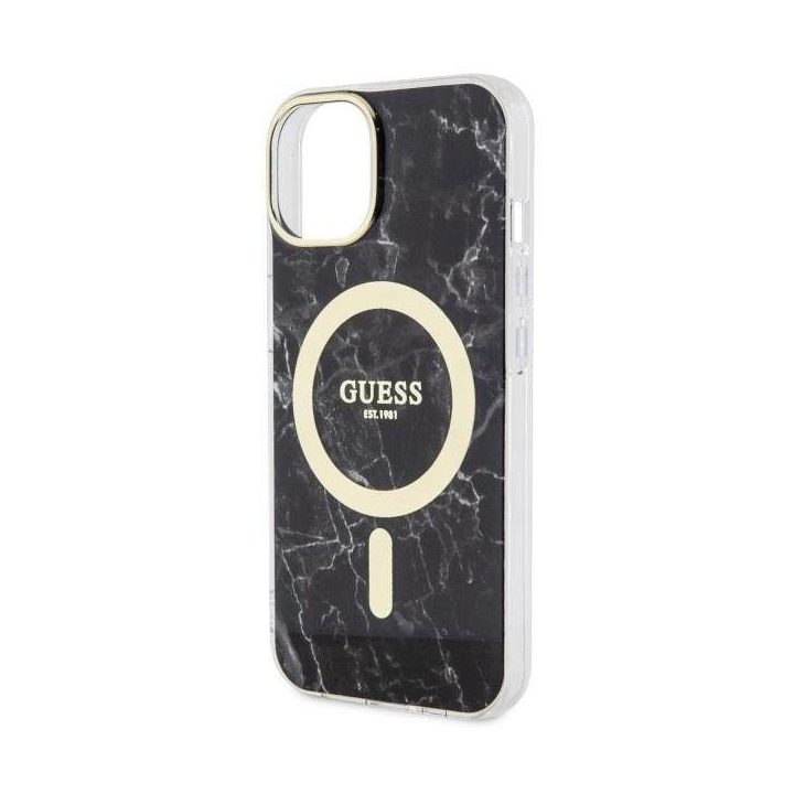 Guess GUHMP14SPCUMAK iPhone 14 6,1 juodas/juodas deklas Marble MagSafe