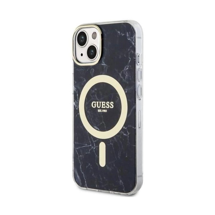 Guess GUHMP14SPCUMAK iPhone 14 6,1 juodas/juodas deklas Marble MagSafe