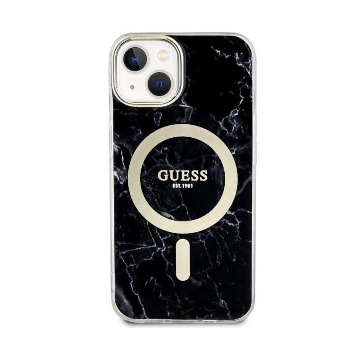 Guess GUHMP14SPCUMAK iPhone 14 6,1 juodas/juodas deklas Marble MagSafe