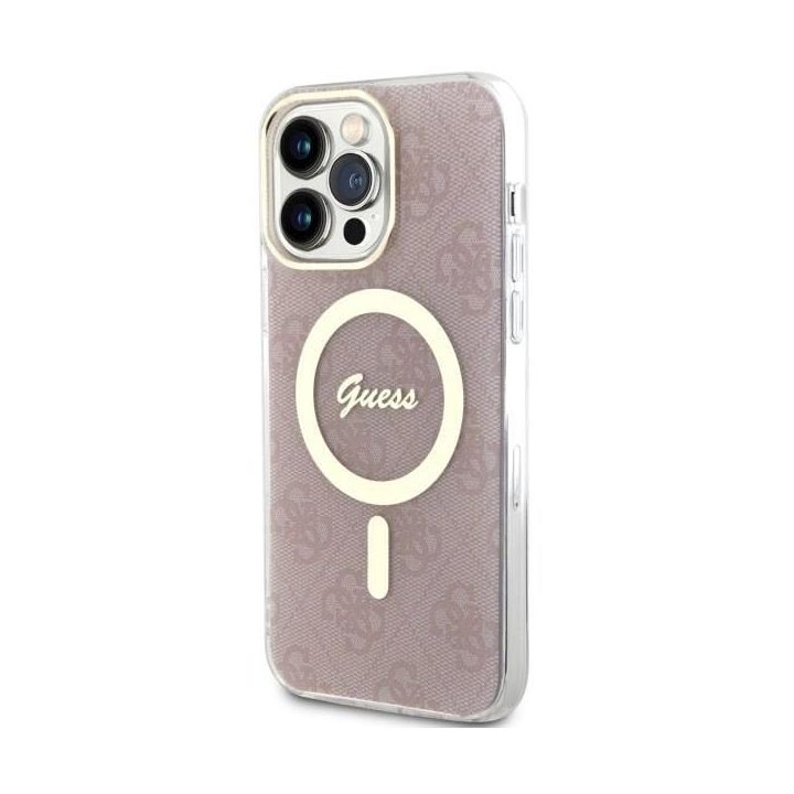 Guess GUHMP14XH4STP iPhone 14 Pro Max 6,7 rožinės/rožinės spalvos deklas 4G MagSafe