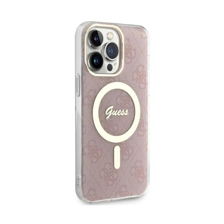 Guess GUHMP14XH4STP iPhone 14 Pro Max 6,7 rožinės/rožinės spalvos deklas 4G MagSafe