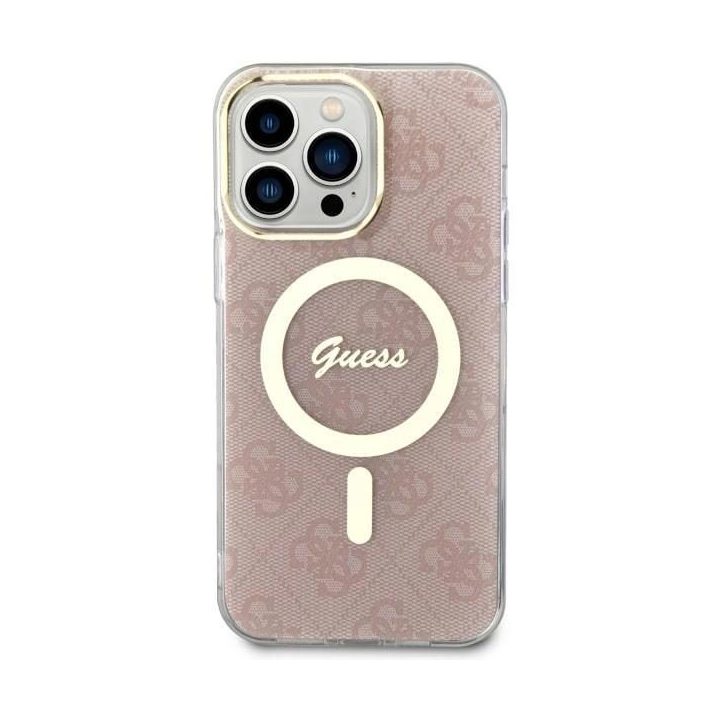 Guess GUHMP14XH4STP iPhone 14 Pro Max 6,7 rožinės/rožinės spalvos deklas 4G MagSafe