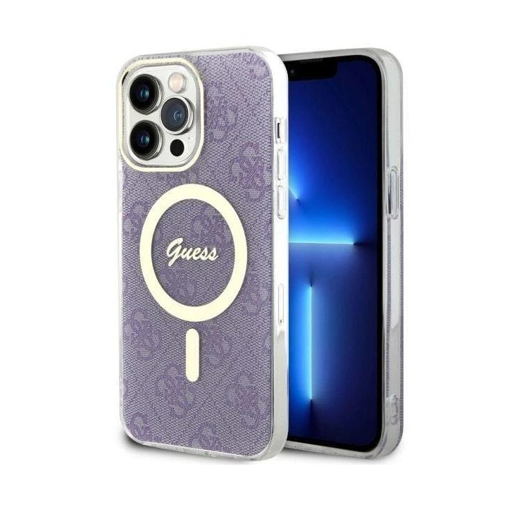 Guess GUHMP14XH4STU iPhone 14 Pro Max 6,7 violetinės/violetinės spalvos deklas 4G MagSafe