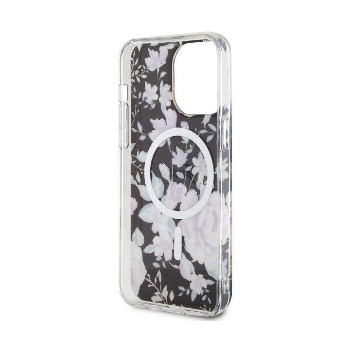 Guess GUHMP14XHCFWSK iPhone 14 Pro Max 6,7 juodas/juodas deklas Flower MagSafe