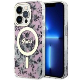 Guess GUHMP14XHCFWSP iPhone 14 Pro Max 6,7 rožinės/rožinės spalvos deklas Flower MagSafe