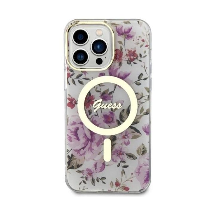 Guess GUHMP14XHCFWST iPhone 14 Pro Max 6,7 skaidrus deklas Flower MagSafe