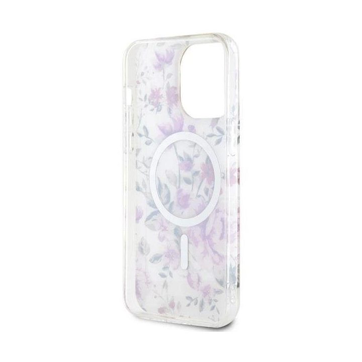 Guess GUHMP14XHCFWST iPhone 14 Pro Max 6,7 skaidrus deklas Flower MagSafe