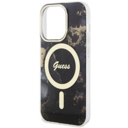 Guess GUHMP14XHTMRSK iPhone 14 Pro Max 6,7 juodas/juodas deklas Golden Marble MagSafe