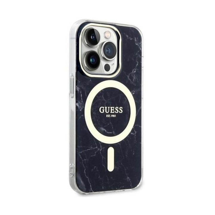 Guess GUHMP14XPCUMAK iPhone 14 Pro Max 6,7 juodas/juodas deklas Marble MagSafe