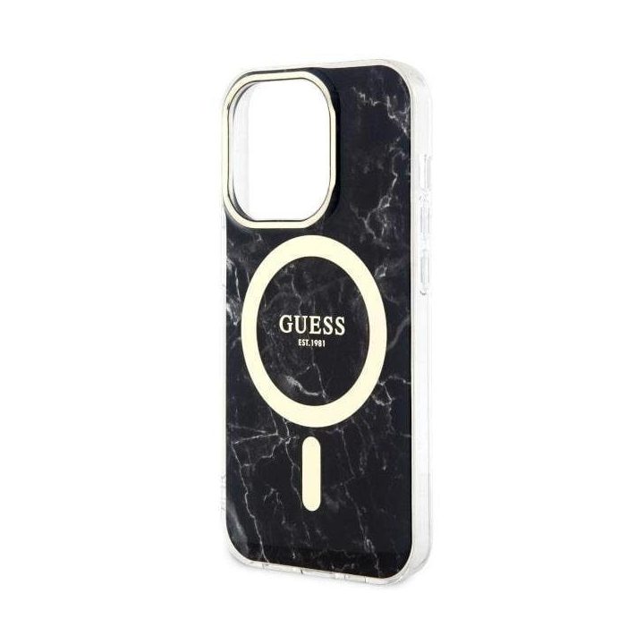 Guess GUHMP14XPCUMAK iPhone 14 Pro Max 6,7 juodas/juodas deklas Marble MagSafe