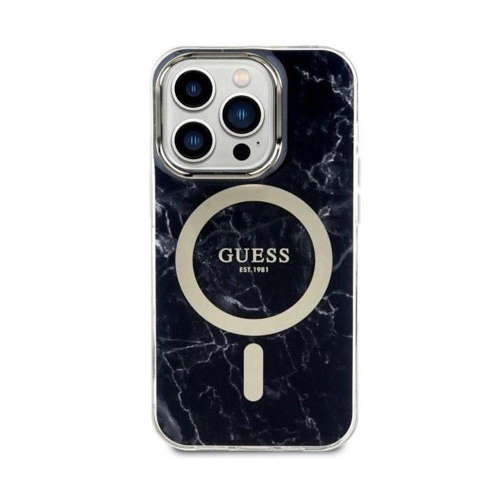 Guess GUHMP14XPCUMAK iPhone 14 Pro Max 6,7 juodas/juodas deklas Marble MagSafe