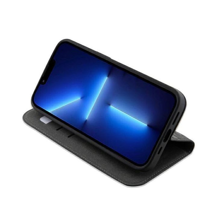 Karl Lagerfeld KLBKP14LSAKLHPK iPhone 14 Pro 6,1 knygų dėklas juoda/juoda Saffiano Monogram