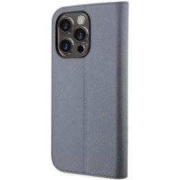 Karl Lagerfeld KLBKP14XSANKCPG iPhone 14 Pro Max 6,7 knygų dėklas sidabrinis/sidabrinis Saffiano Karl & Choupette