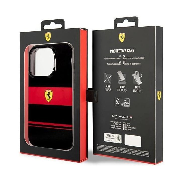 Ferrari FEHMP14XUCOK iPhone 14 Pro Max 6,7 juodos/juodos spalvos deklas IMD Combi Magsafe