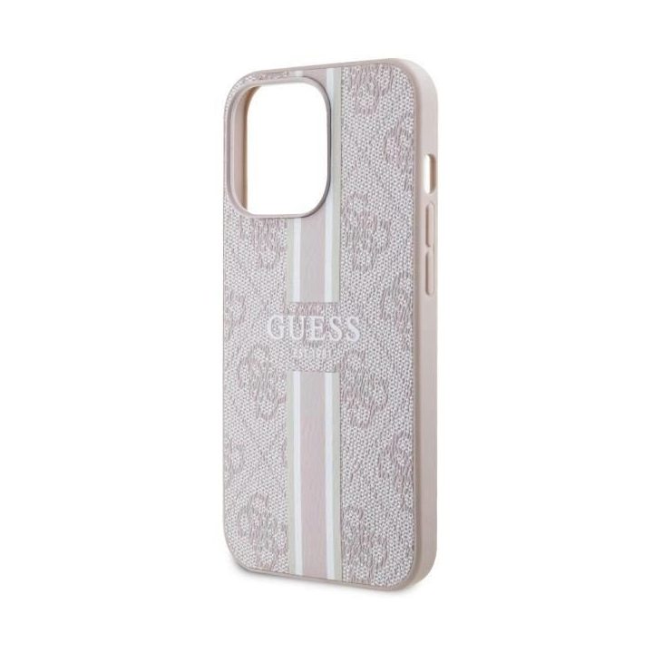Guess GUHMP13LP4RPSP iPhone 13 Pro / 13 6.1 rožinės/rožinės spalvos deklas 4G Printed Stripes MagSafe