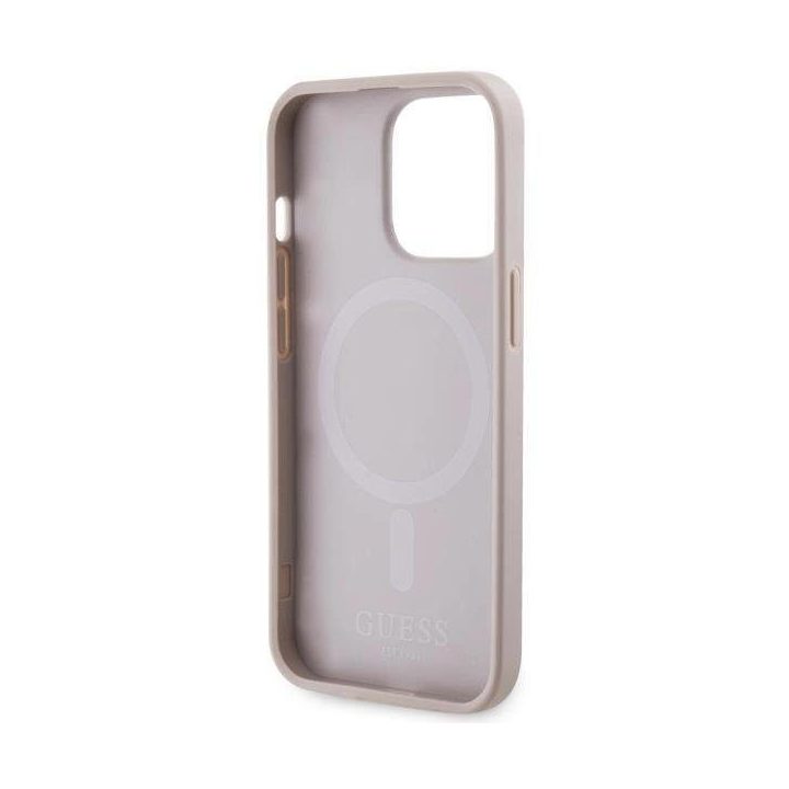 Guess GUHMP13LP4RPSP iPhone 13 Pro / 13 6.1 rožinės/rožinės spalvos deklas 4G Printed Stripes MagSafe