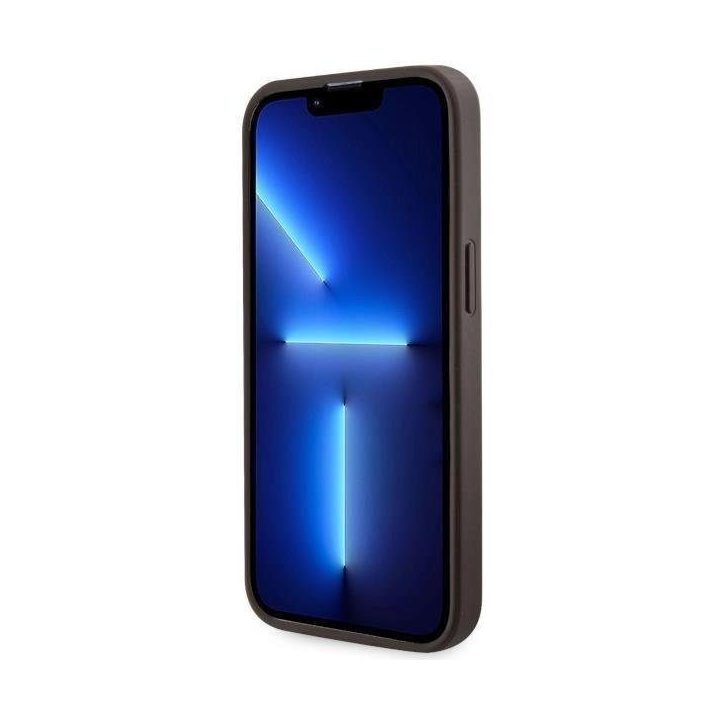 Guess GUHMP13LP4RPSW iPhone 13 Pro / 13 6.1 rudos/rudos spalvos deklas 4G Printed Stripes MagSafe