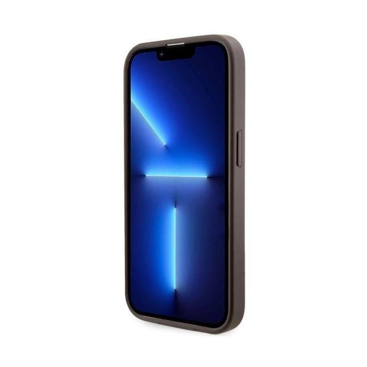 Guess GUHMP14LP4RPSW iPhone 14 Pro 6.1 rudos/rudos spalvos deklas 4G Printed Stripes MagSafe