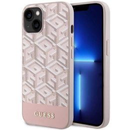 Guess GUHMP14MHGCFSEP iPhone 14 Plus 6,7 rožinės/rožinės spalvos deklas GCube Stripes MagSafe