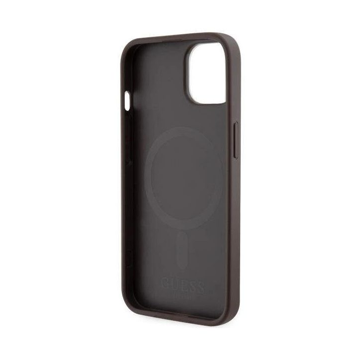 Guess GUHMP14MHGCFSEW iPhone 14 Plus 6,7 rudos/rudos spalvos deklas GCube Stripes MagSafe