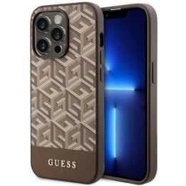 Guess GUHMP14XHGCFSEW iPhone 14 Pro Max 6,7 rudos/rudos spalvos deklas GCube Stripes MagSafe