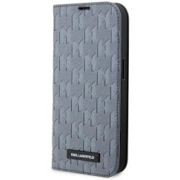 Karl Lagerfeld KLBKP14LSAKLHPG iPhone 14 Pro 6.1 sidabrinis/sidabrinis Saffiano Monogram