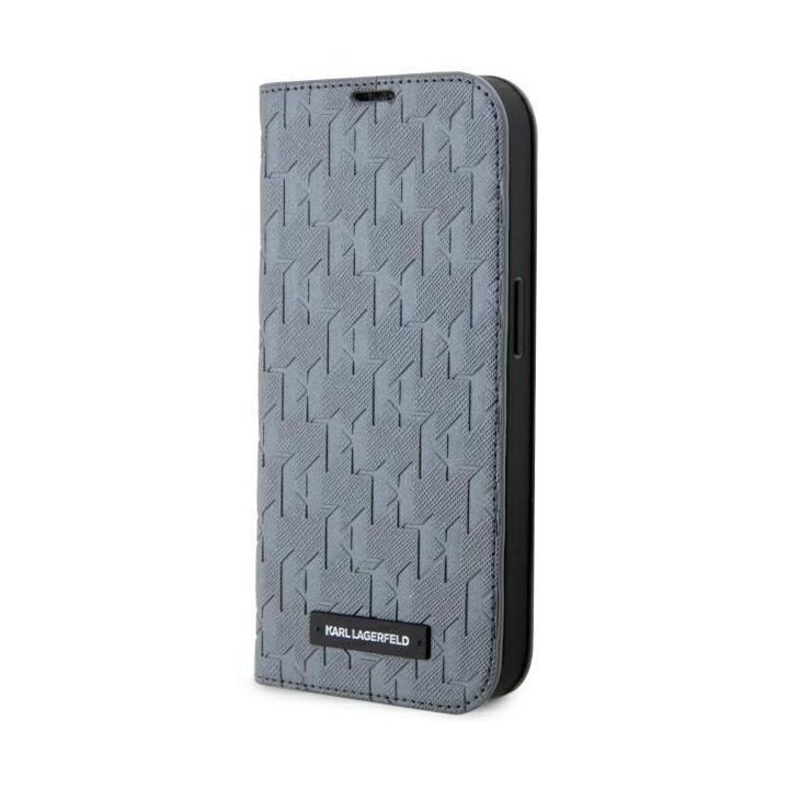 Karl Lagerfeld KLBKP14LSAKLHPG iPhone 14 Pro 6.1 sidabrinis/sidabrinis Saffiano Monogram