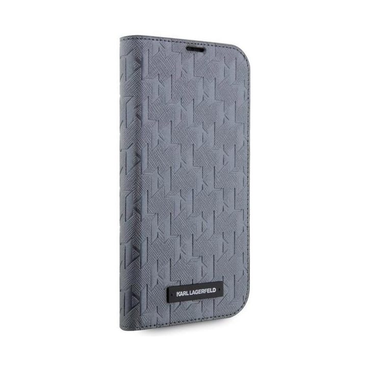 Karl Lagerfeld KLBKP14LSAKLHPG iPhone 14 Pro 6.1 sidabrinis/sidabrinis Saffiano Monogram