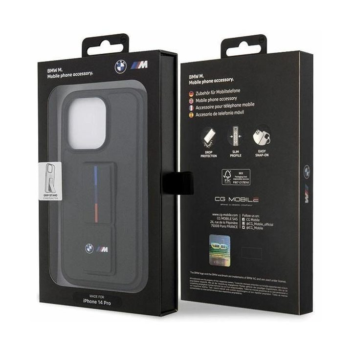 Dėklas BMW BMHCP14X22GSLK iPhone 14 Pro Max 6,7 , juodos/juodos spalvos deklas Grip Hot Stamp