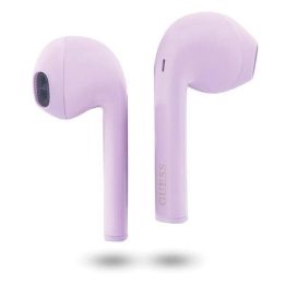 Guess GUTWST26PSU TWS Bluetooth ausinės + prijungimo stotelė - violetinės spalvos Classic EST logotipas