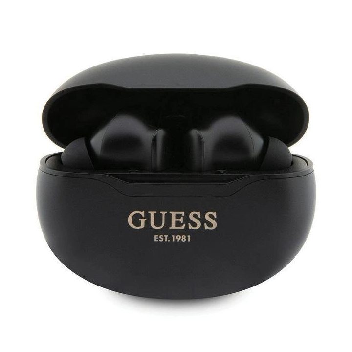 Guess GUTWST50EK TWS Bluetooth ausinės + prijungimo stotelė - juodos spalvos Classic EST