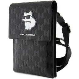 Karl Lagerfeld Case KLWBSAKHPCK Rankinė - Black Saffiano Monogram Choupette