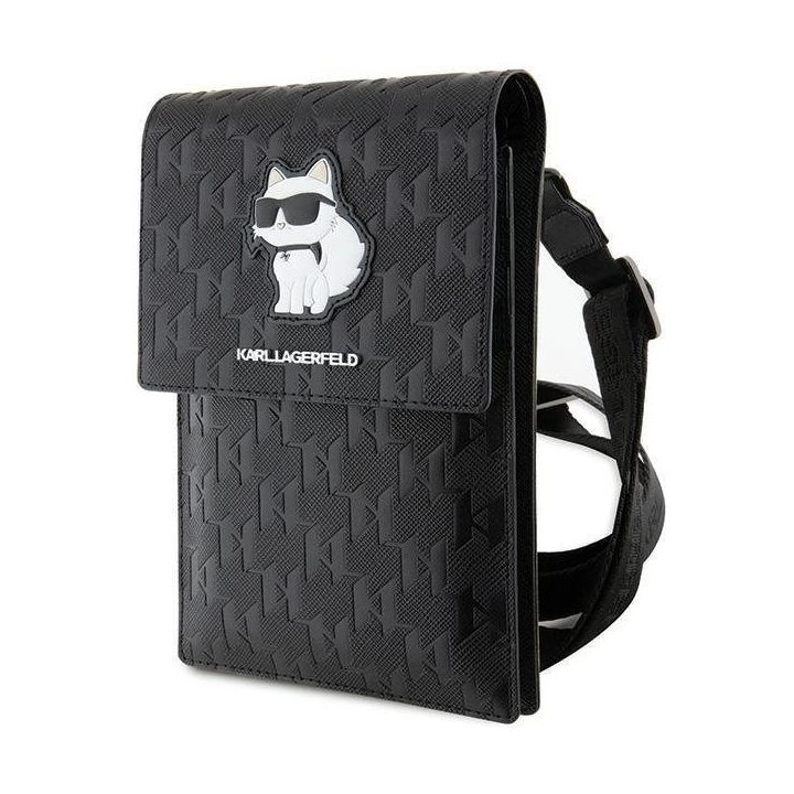 Karl Lagerfeld Case KLWBSAKHPCK Rankinė - Black Saffiano Monogram Choupette