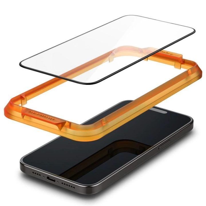 TEMPERED Spigen ALM GLASS FC 2 PAKETAI IPHONE 15 BLACK