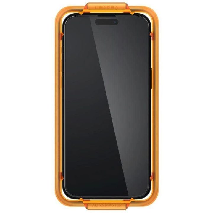 TEMPERED Spigen ALM GLASS FC 2 PAKETAI IPHONE 15 BLACK