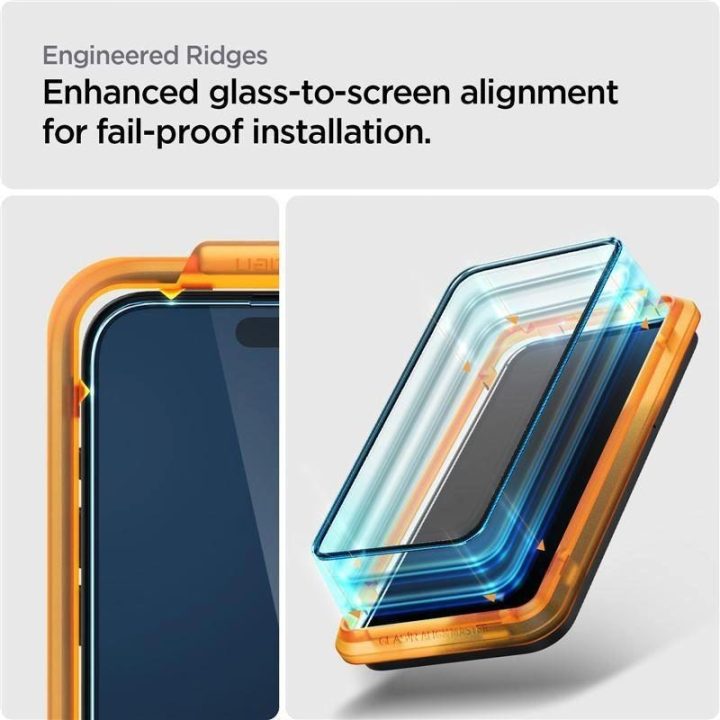 Apsauginis stiklas Spigen ALM GLASS FC 2 PAKETAI IPHONE 15 PLUS BLACK