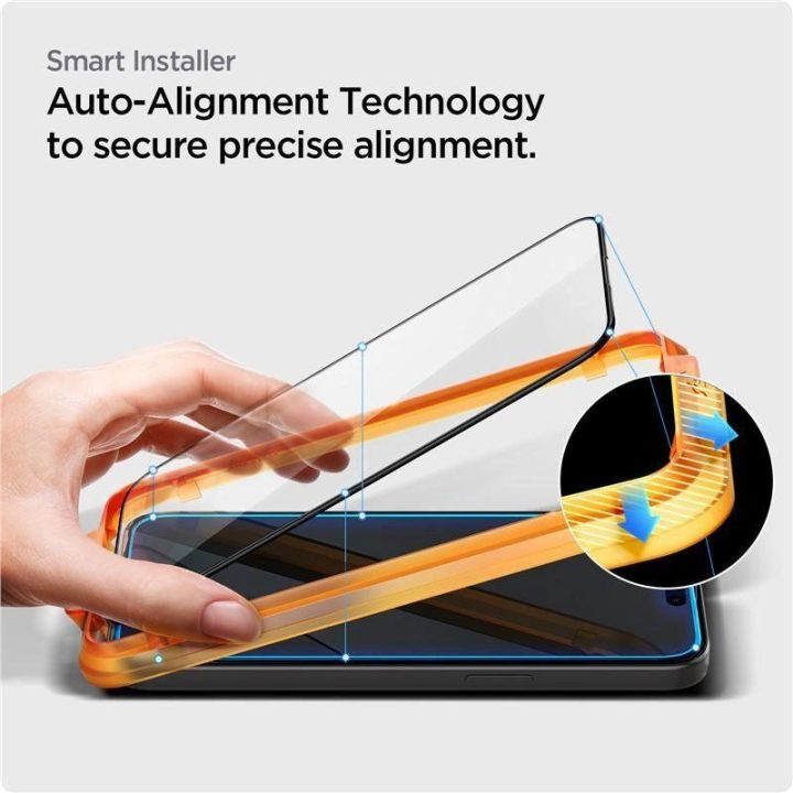 Apsauginis stiklas Spigen ALM GLASS FC 2 PAKETAI IPHONE 15 PLUS BLACK