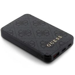 Guess Powerbank 15W GUPB5LP4GEGK 5000mAh juoda/juoda 4G odinis metalinis logotipas