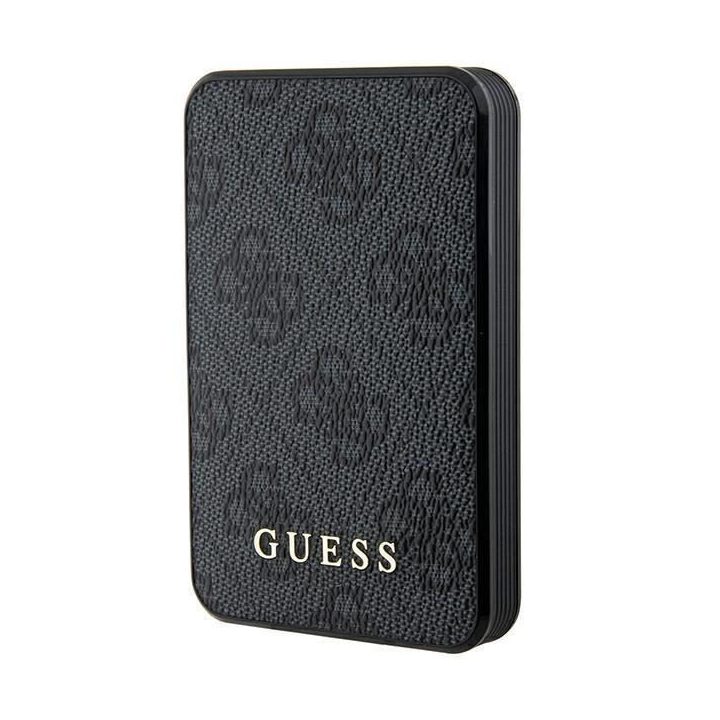 Guess Powerbank 15W GUPB5LP4GEGK 5000mAh juoda/juoda 4G odinis metalinis logotipas